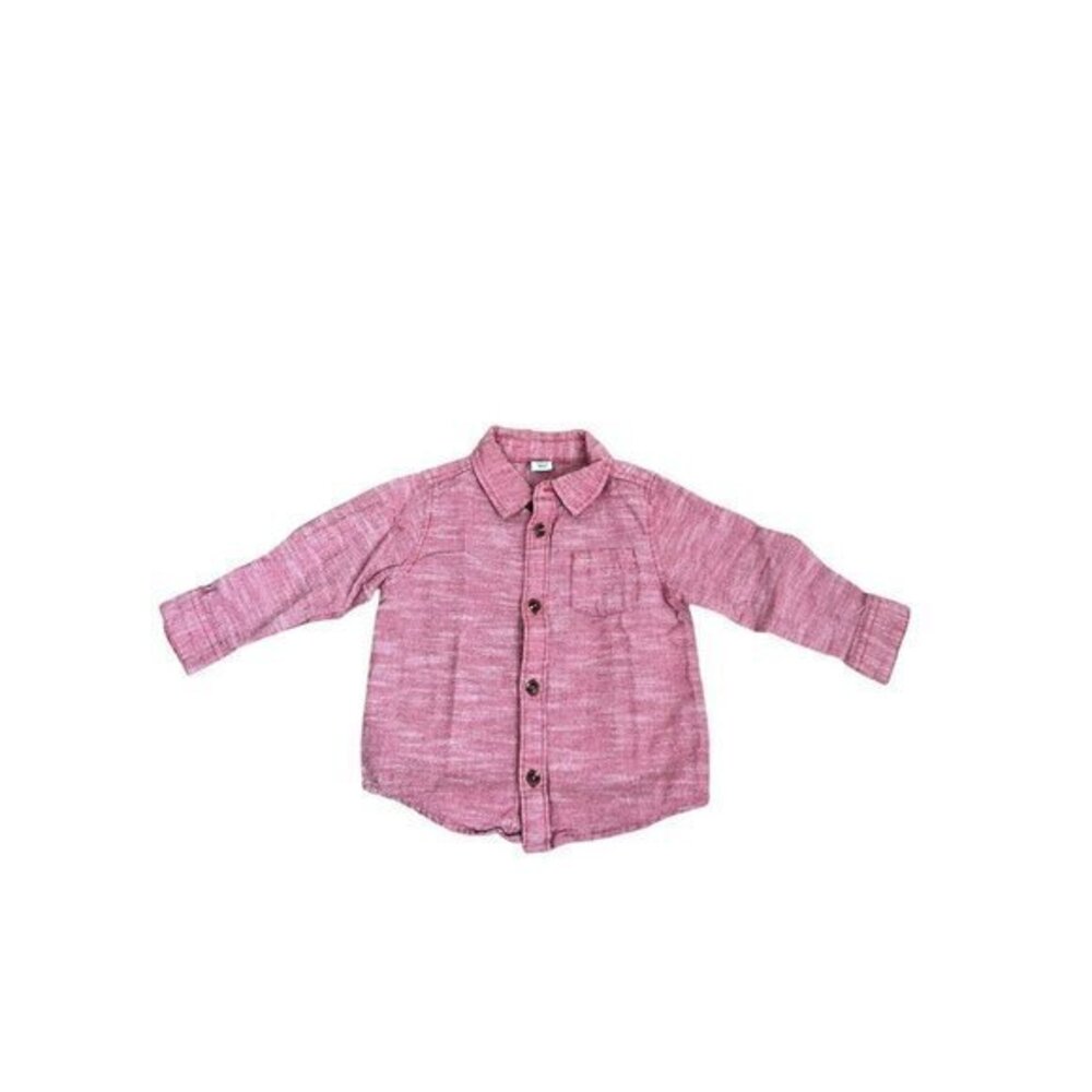 Old Navy Red Textured Button Up